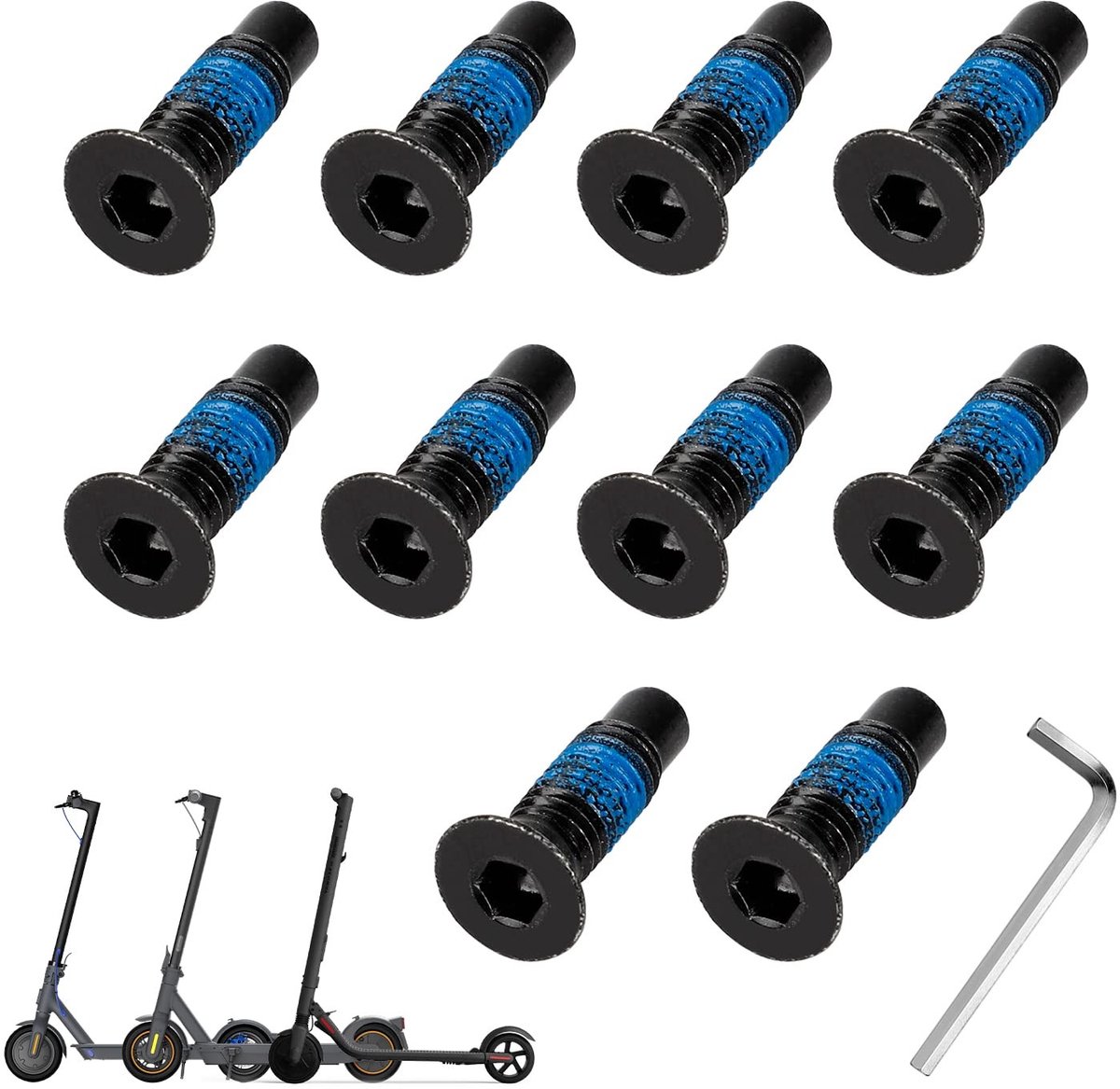 MTTProducts - Fixing Screws Kit - Scooter Accessoires - Star Head Schrauben - Voor Xiaomi en Ninebot - 10 Stuks met L Tool
