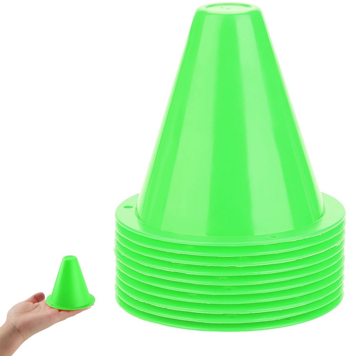 MTTProducts - Voetbal Trainingsconen - Plastic Marker - 10 Stuks - Vegetaal - Sportaccessoire - Geschikt voor Diverse Sporten