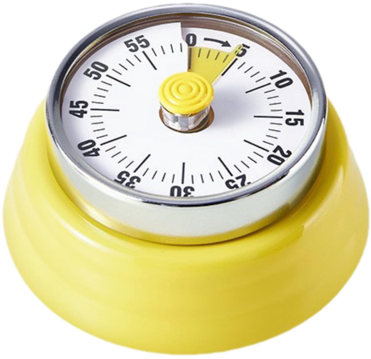 NTHProducts - Keuken Timer - Mechanische Countdown Timer - Magnetische Timer Klok - Geel - Kooktimer - Geschikt voor Koken en Fitness - 60 Minuten
