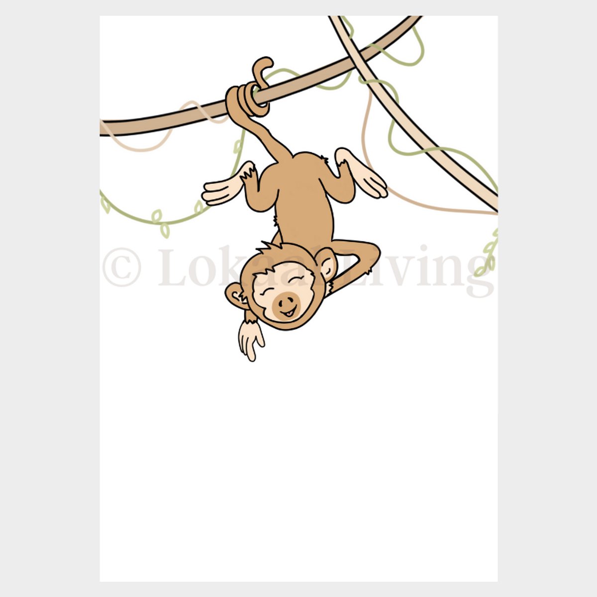 Lokaal Living - a4 poster - Aap - kinderkamer - dier - jungle - babykamer