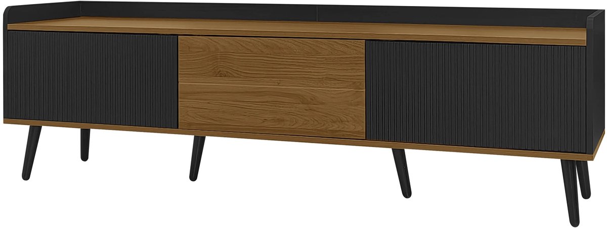 TV Meubel - TV Dressoir - TV Kast - Modern - Zwart - Bruin - Tv Meubel Hout - TV Kastje - 