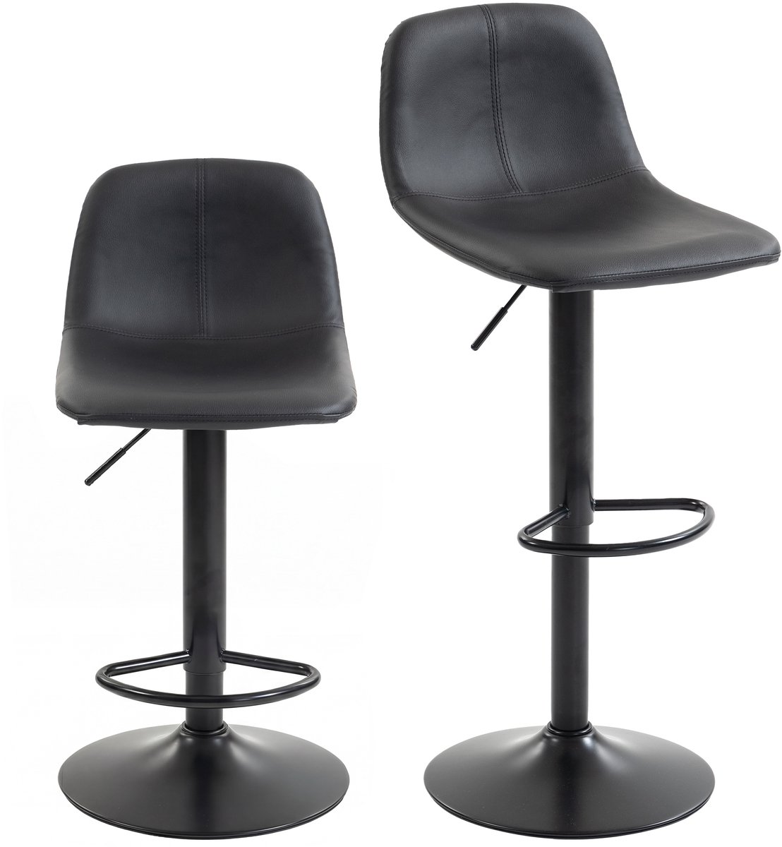 Homcom Barstool-PU-44 x 37 x 104 cm-Zwart