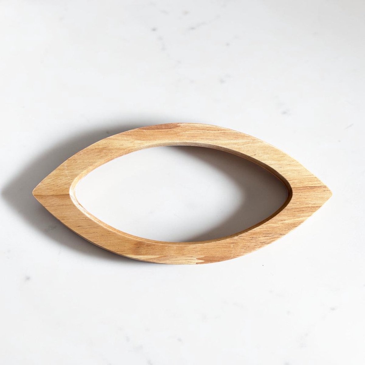 Houten Tashandvat Ovaal – Naturel - 20 × 9 cm – Set van 2 (Per Paar) – Voor Macramé & Tassen