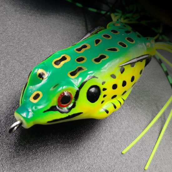 Vijf kikker kunstaas, oppervlakteaas/zachte kunstmatige rog aas, 5,5 cm, 8 gram, zachte tube, ontworpen voor baars, slangvis, zoetwater zachte aassoorten, muskellunge, enz., geschikt voor viskoffers, haakbestendig voor grondel en baars. — afbeelding 5