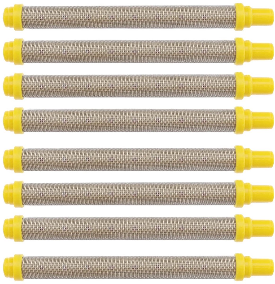 Allecto - Spray Lance Filterelementen - 100 Mesh - 8 Stuks - Geel - Airless Spuitlans Filter - Compatibel met Titanium Sproeiapparaten