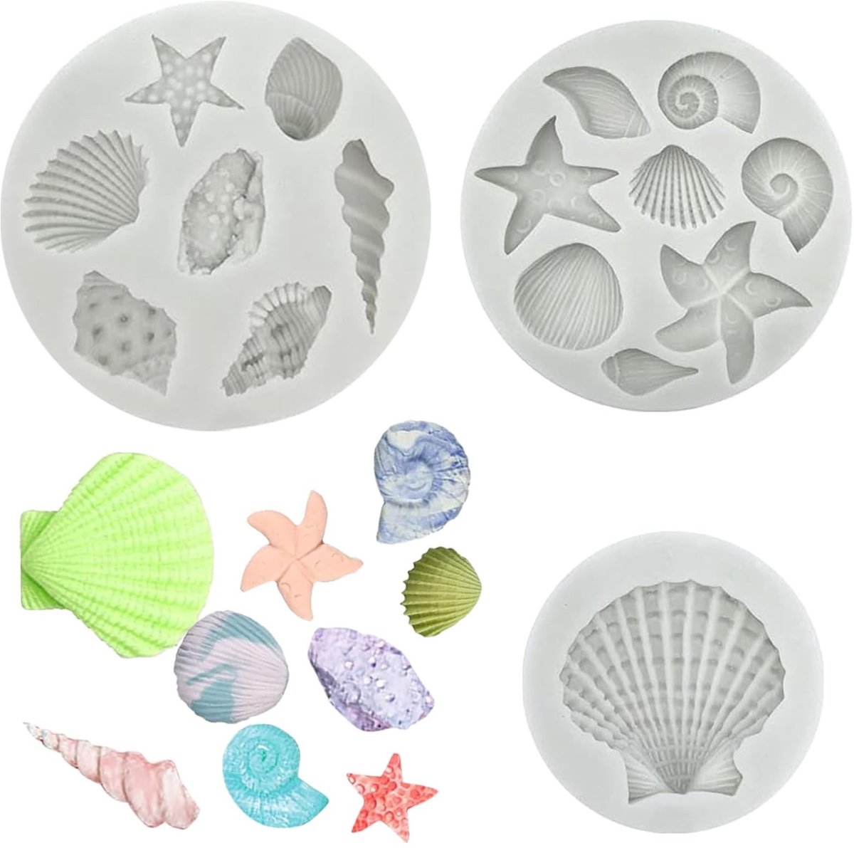 Allecto - Silicone Mallen - Zeethema - Perfect voor Chocolade en Taartdecoraties - Grijs - Veelzijdige Bakaccessoires - Geschikt voor Zeeliefhebber...