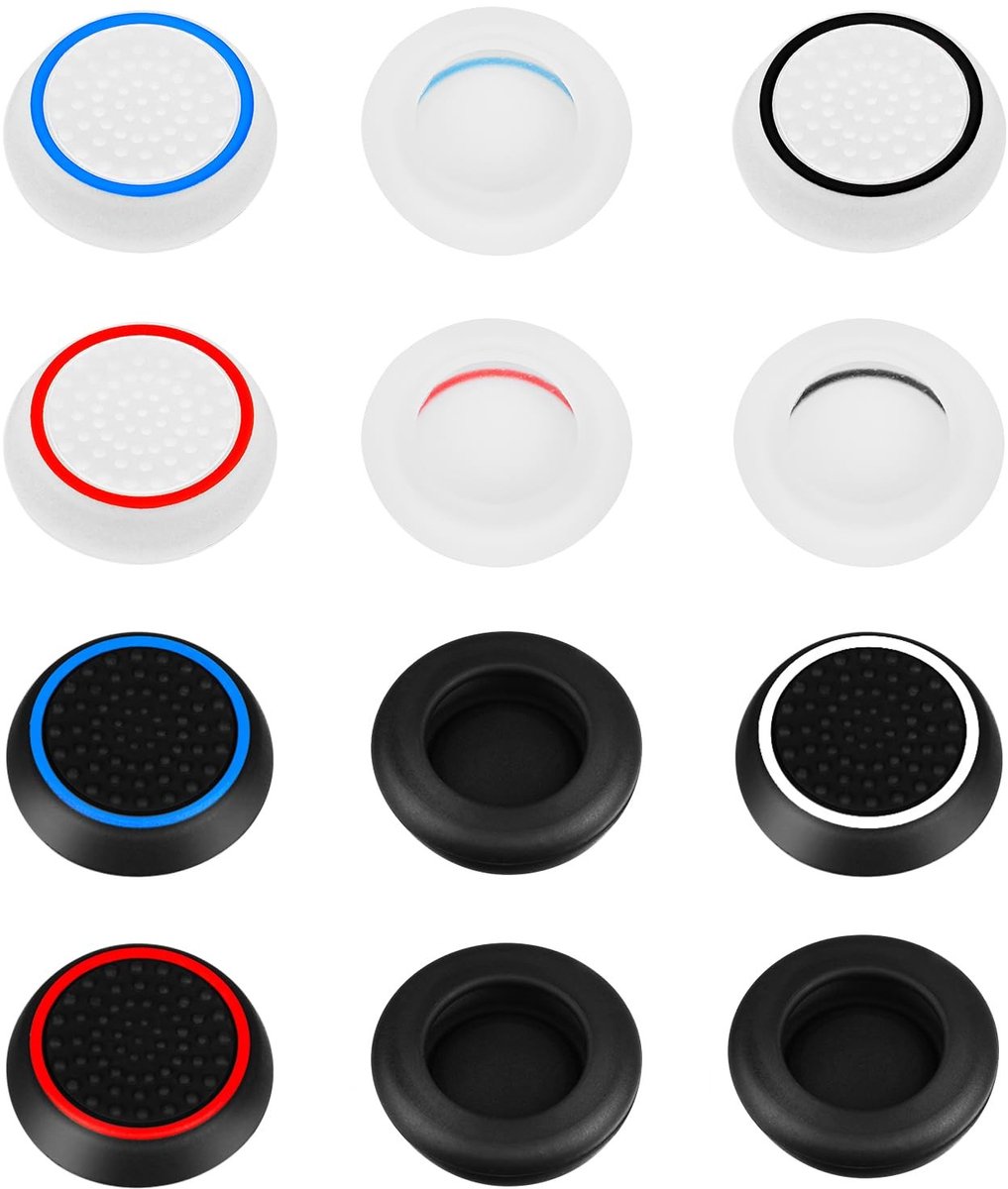 Allecto - Thumb Grips - Joystick Caps - Silicone Non-Slip - Bescherming - Aiming Assist - Geschikt voor PS5 PS4 Xbox Switch - 12 Stuks