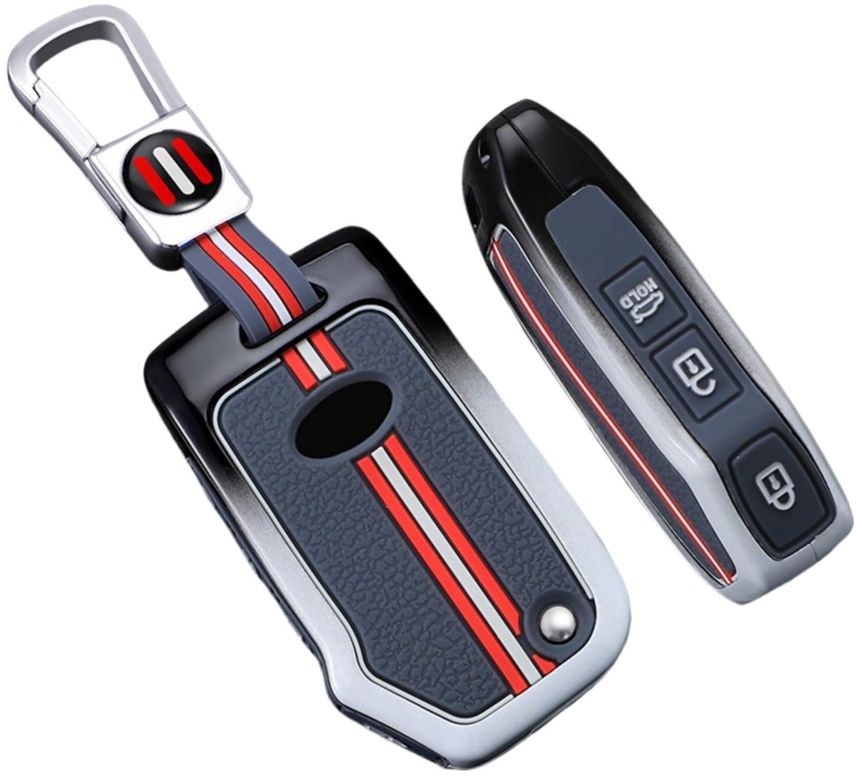 Allecto - Sleutelhoes - Bescherming - Grijs - Sleutelcover - Geschikt voor Kia - 3 knoppen