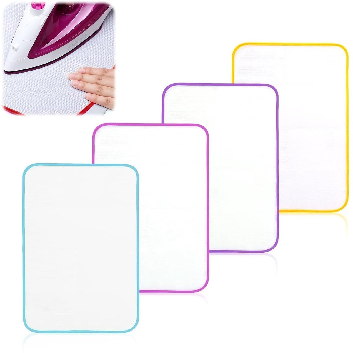 Allecto - Strijkplankhoes - Hittebestendig Mesh - 4 Stuks - 40 x 60 cm - Ideaal voor het Strijken van Kleding - Beschermt Kleding en Strijkijzer