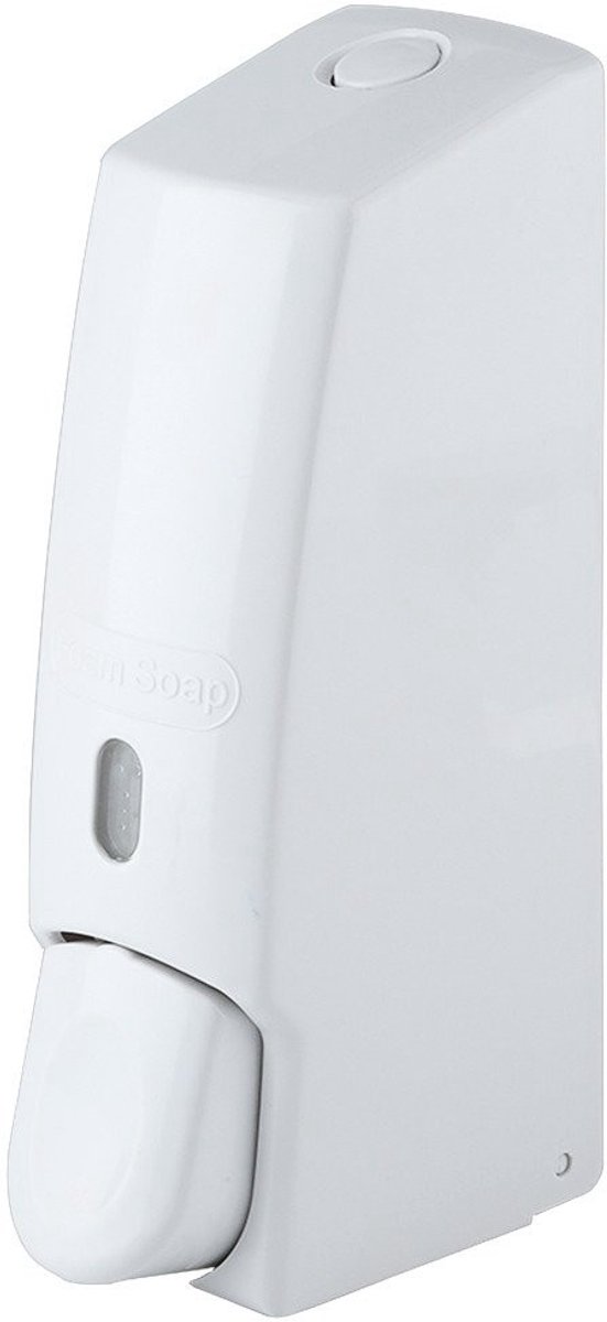 Allecto - Handmatige zeepdispenser - Schuimzeepdispenser - Wandmontage - 600 ml - Vloeibare dispenser - Geschikt voor badkamer en keuken - Wit