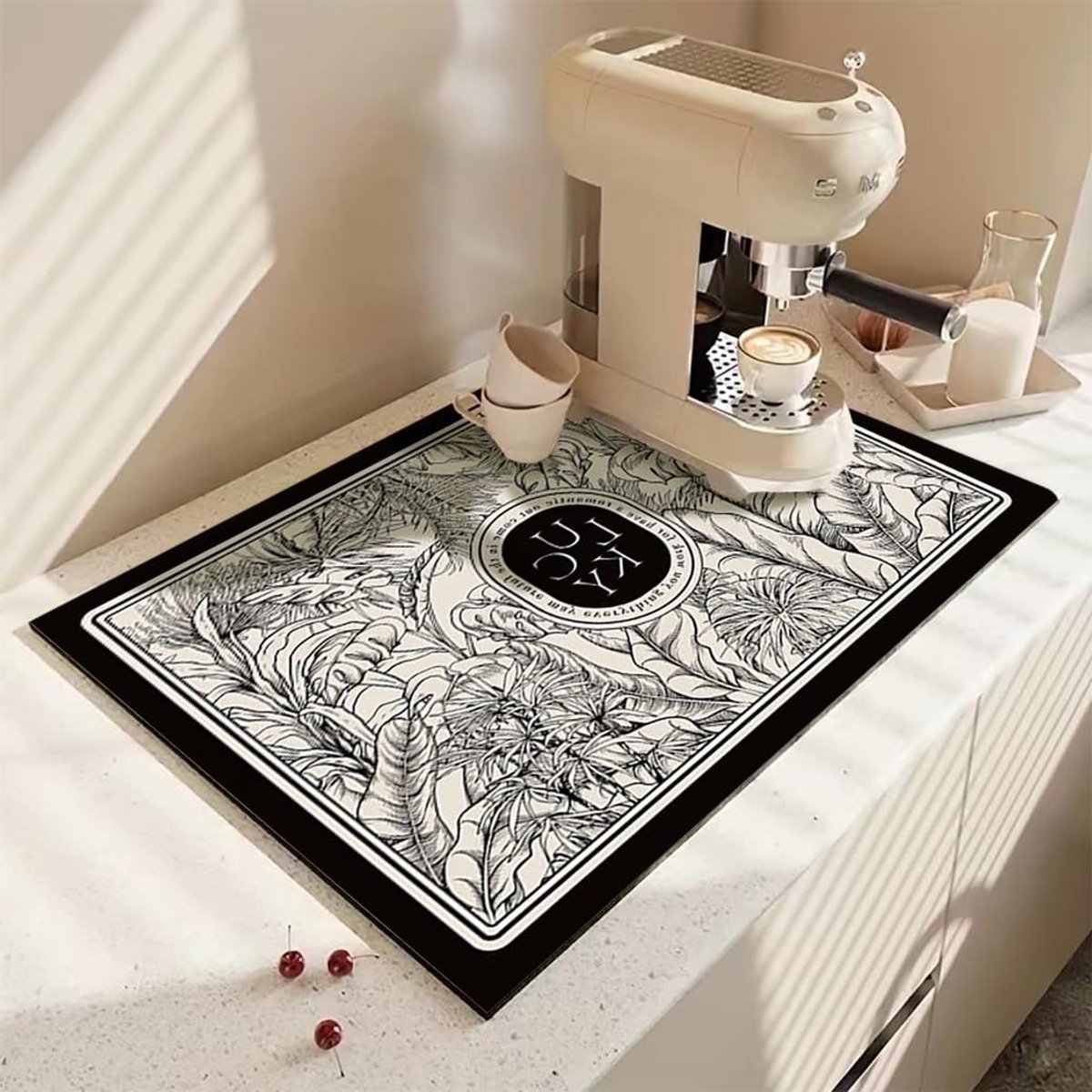 Drogen en Absorberende Mat voor Koffiezetapparaat, Afwasdroogmat, 40 x 50 cm, Ideaal voor Keuken en Drankjes