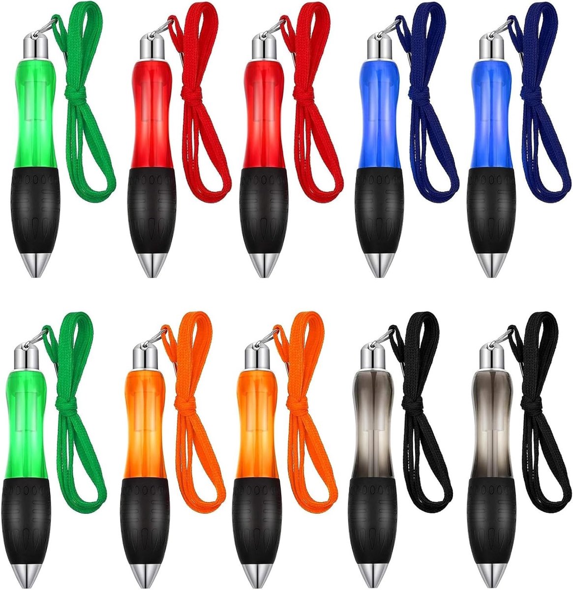 Set van 10 Uittrekbare Balpennen met Ergonomische Grip en Zwarte Navulling - Perfect voor School, Kantoor en Creatieve Projecten (5 Kleuren)