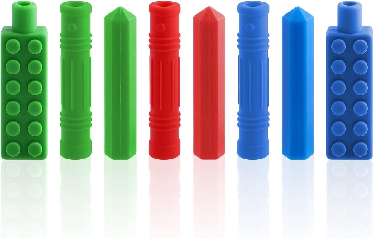 Chew Pencil Topper van Niet-Toxisch Siliconen voor Autistische Kinderen - Mondmotorische Kauwspeeltjes, Bijtringen en Chew Chain voor Kinderen en Peuters met ADHD en Autisme