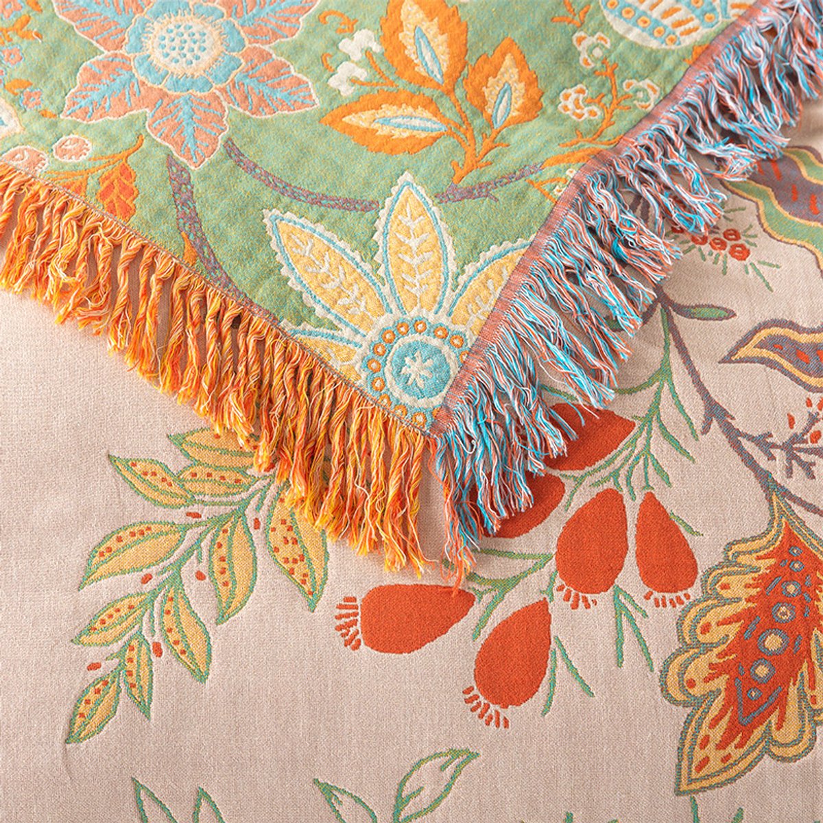 Sprei in boho-stijl-100% katoen- 150 x 200 cm- knuffeldeken- omkeerbare deken voor bed- bank en woonkamer- cadeau-idee voor familie en vrienden — cadeau in Wonen & Interieur - foto 8
