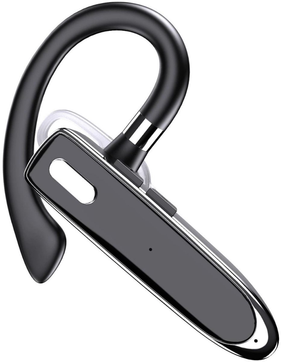 YOZHIQU Bluetooth-headset voor één oor - In-ear oordopje speelduur - CVC8.0 dual microfoon en mute functie - Geschikt voor autorijden, zakelijk gebruik en kantoor - Twee-apparaatverbinding - Plastic behuizing