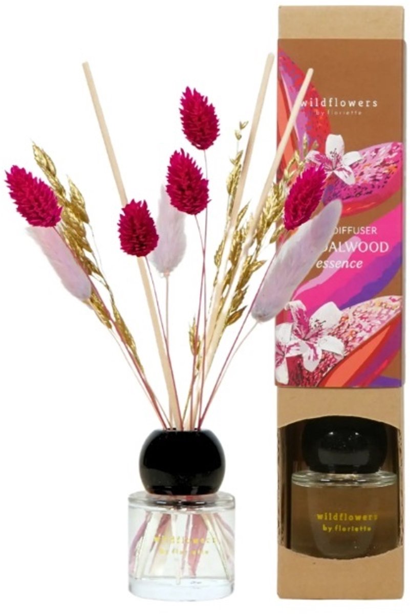 Diffuser met Droogbloemen SandalWood - 50ml