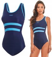 ZAGANO - Badpak dames - Sneldrogende - Sport zwempak - Strandpak damen - Maat 44 - blauw / blauw