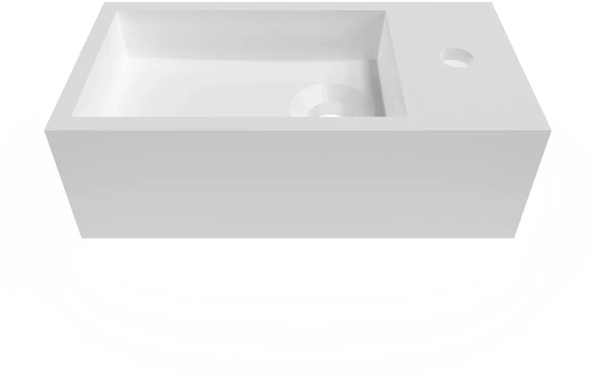 DutchLine - Solid.Surface Fontein - Mat Wit Rechts - 440x220x120mm