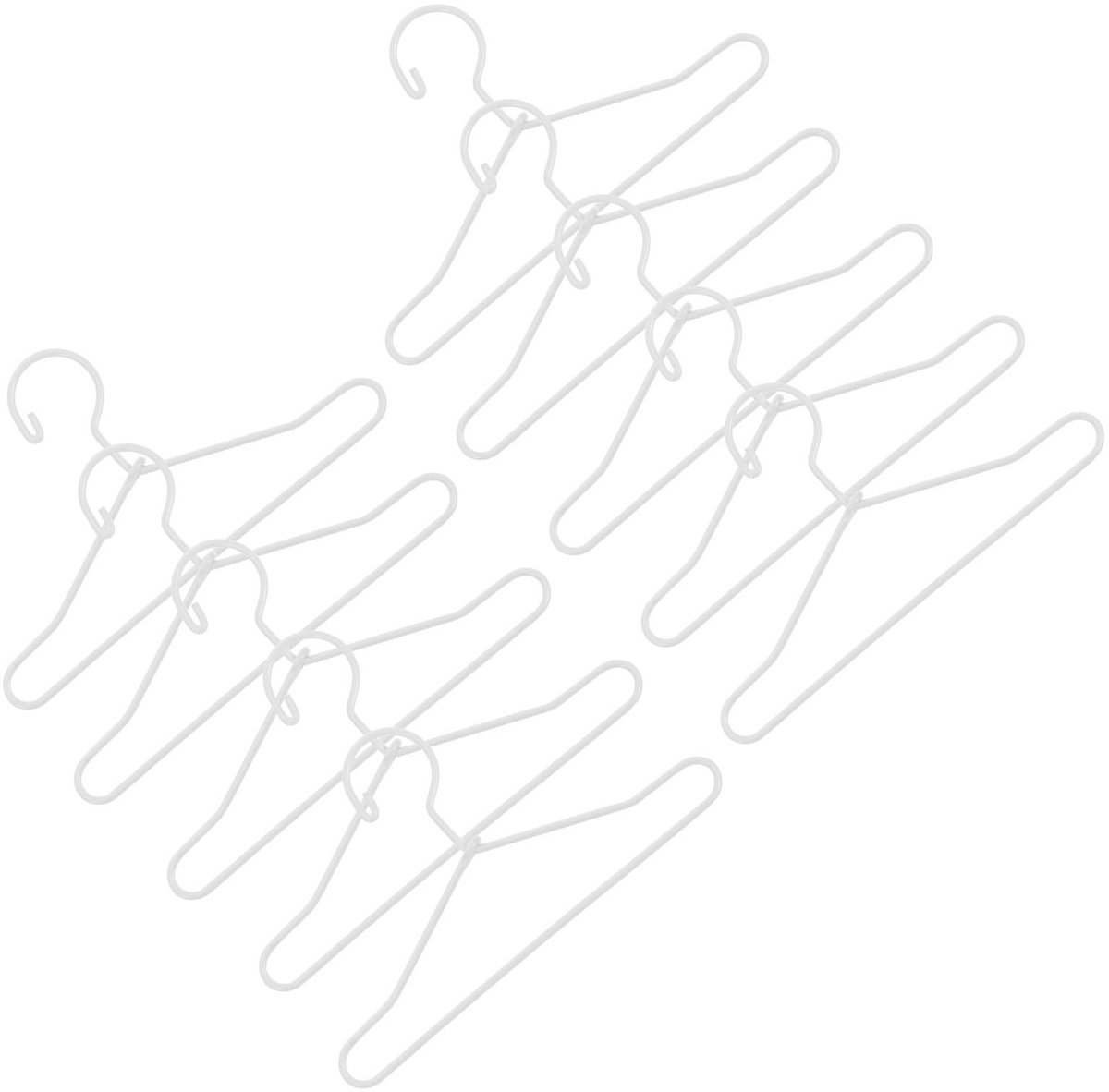Allecto - Mini Poppenkleerhangers - Poppenhuis Accessoires - Wit - Metaal Hangers - Perfect Voor Kinderkamer - 20 Stuks