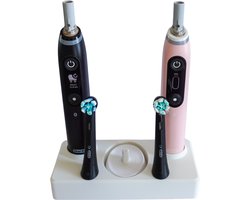 Tandenborstelhouder Oral-B iO 4 5 of 6 – Duo Organizer - Elektrische Tandenborstel Houder - Opzetstukjes Houder - Badkamer Organizer Koppels - Rubust Licht Compact & Stijlvol Design Wit
