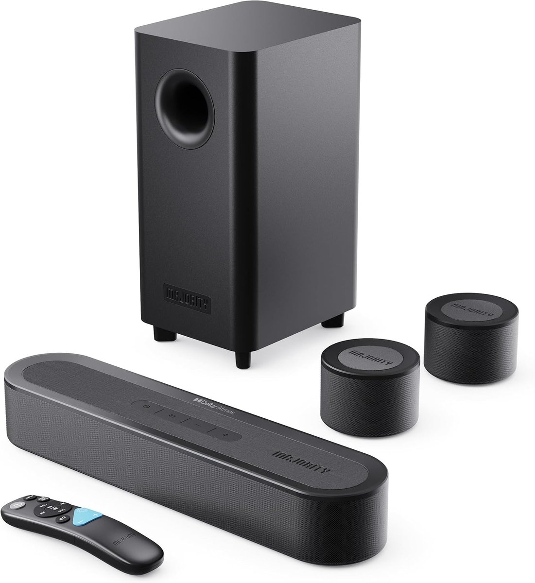 Majority Bowfell Halo 5.1 Atmos - Soundbar met Subwoofer - AUX - Zwart