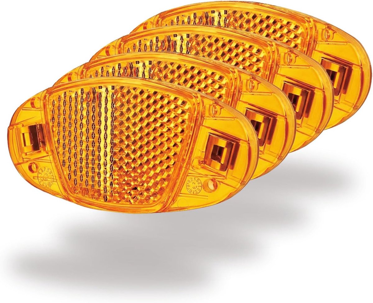 Reflectoren voor spaken - set van 4 stuks, 8 cm, met metalen klem en breukvast, sterk reflecterend, geschikt voor racefietsen, mountainbikes en kinderfietsen
