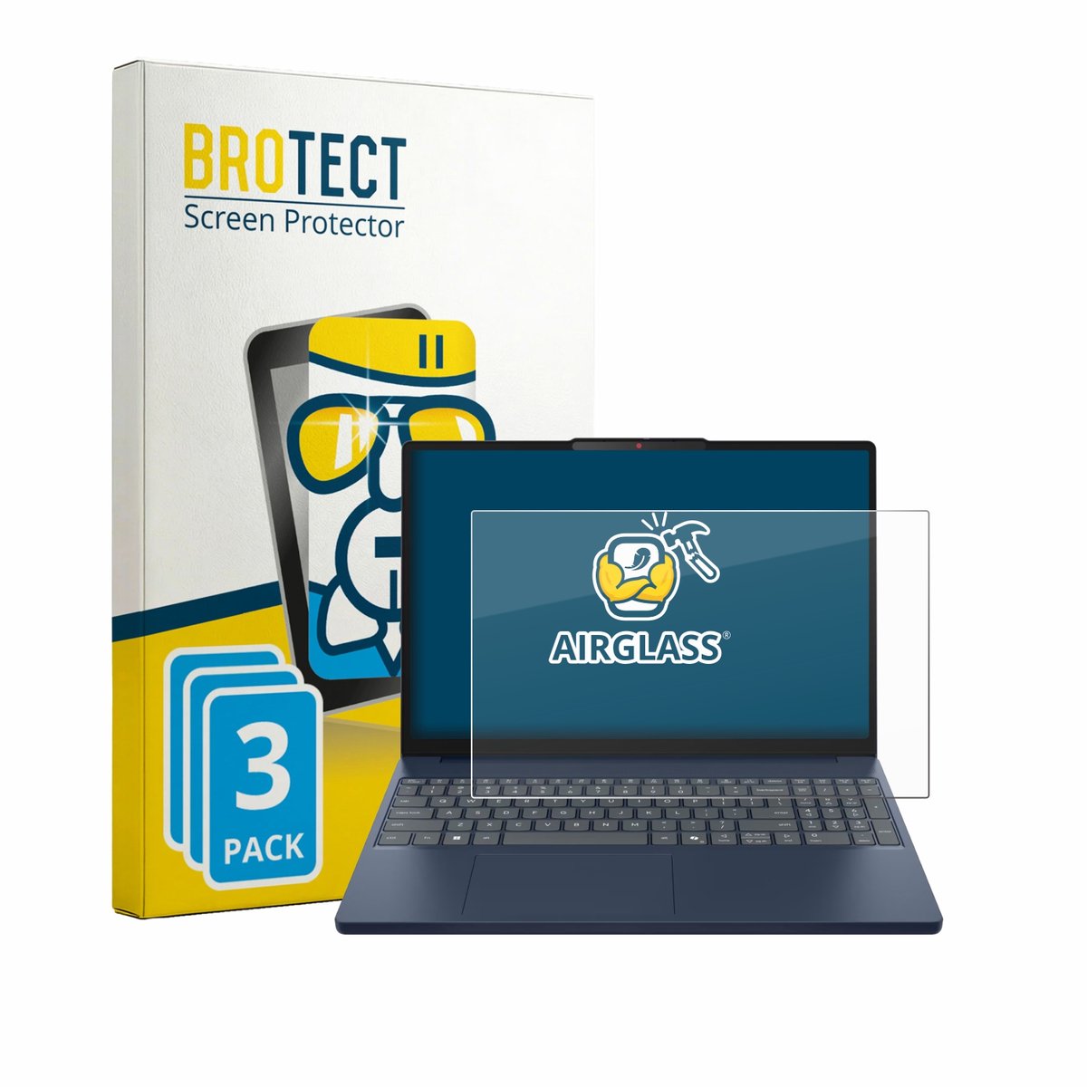 Screenprotector 3 Stuks voor Lenovo IdeaPad Slim 3i Gen 11 15" Beschermglas transparant