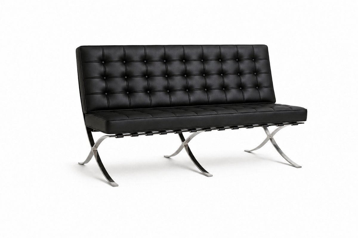 Oslo Chair - Zwart - Leer - Fauteuil - Stoel - Loungestoel - 2-zits - Zetel - Relaxfauteuil