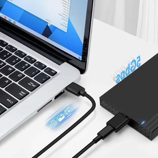 USB C naar USB 3.0 Micro-B Adapter voor Externe HDD/SSD, Compatibel met WD, Seagate en Toshiba, Zwart van Merkloos — afbeelding 2