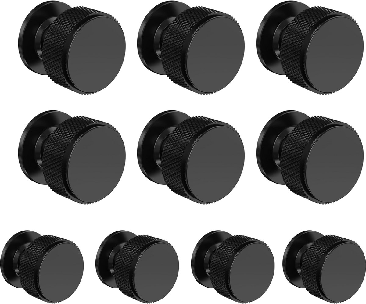 longziming - Kastknoppen Mat Zwart - Vintage Meubel Handgrepen - Flexibele Montage - Universeel Toepasbaar Voor Diverse Meubels - Knop voor Kledingkast, Deur, Lade, Keukenkast - 10 Stuks