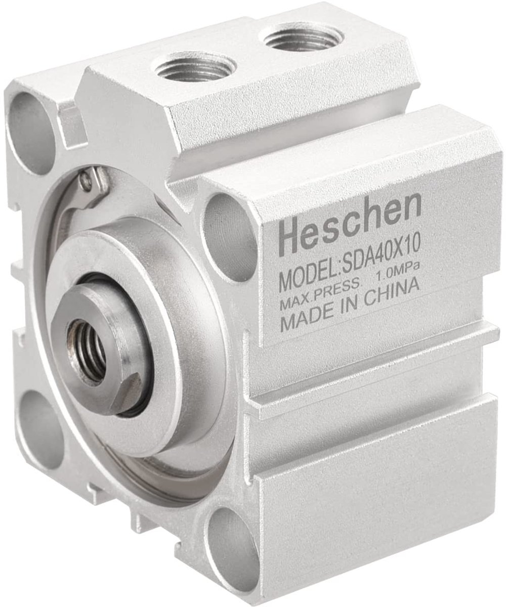 Allecto - Pneumatische Cilinder - 40mm Bore - Compact en Lichtgewicht - 10mm Stroke - Dubbelwerkend - Ideaal voor Industrie en Automatisering