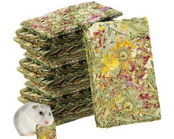 Allecto - Natuurlijke Konijnen Knaagspeelgoed - Gezonde Snacks voor Konijnen - Met Timothy en Bloemen - Geschikt voor Chinchilla's en Hamsters - 15...