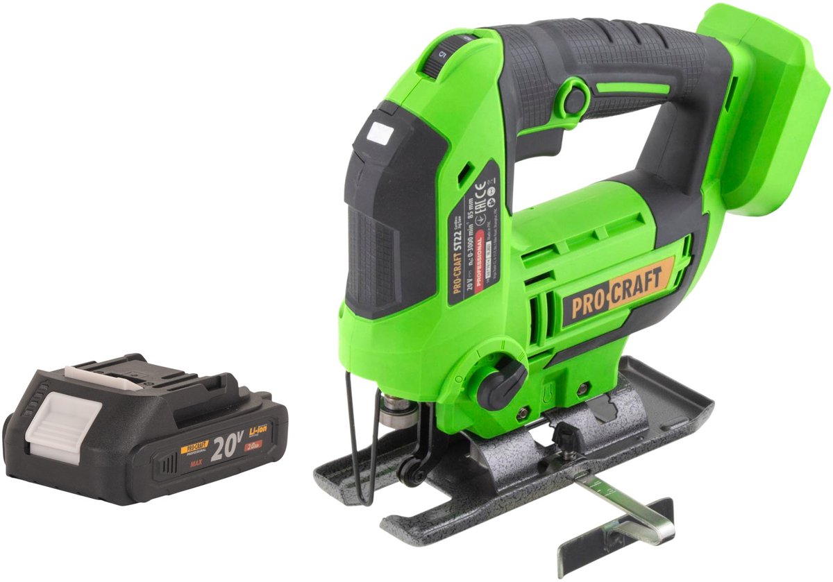Procraft ST22 accu-decoupeerzaag 20 V 80 mm borstelloos + 1x accu 2,0 Ah - zonder oplader