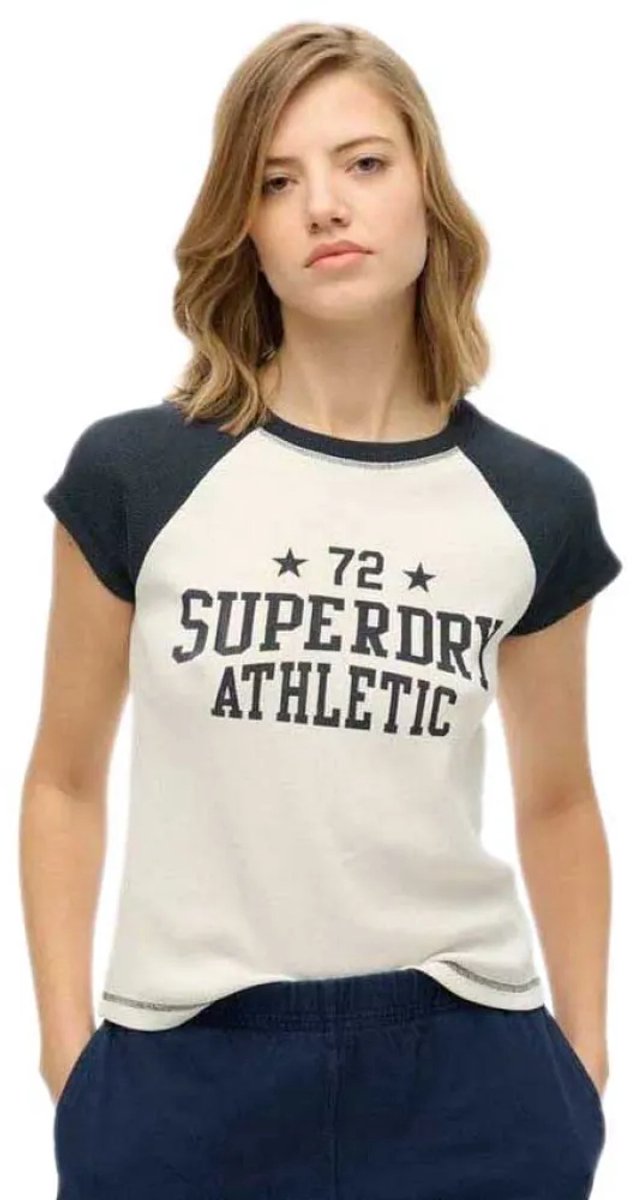Superdry Athletic Essentials T-shirt met raglan-kapmouwen Dames T-shirts Wit