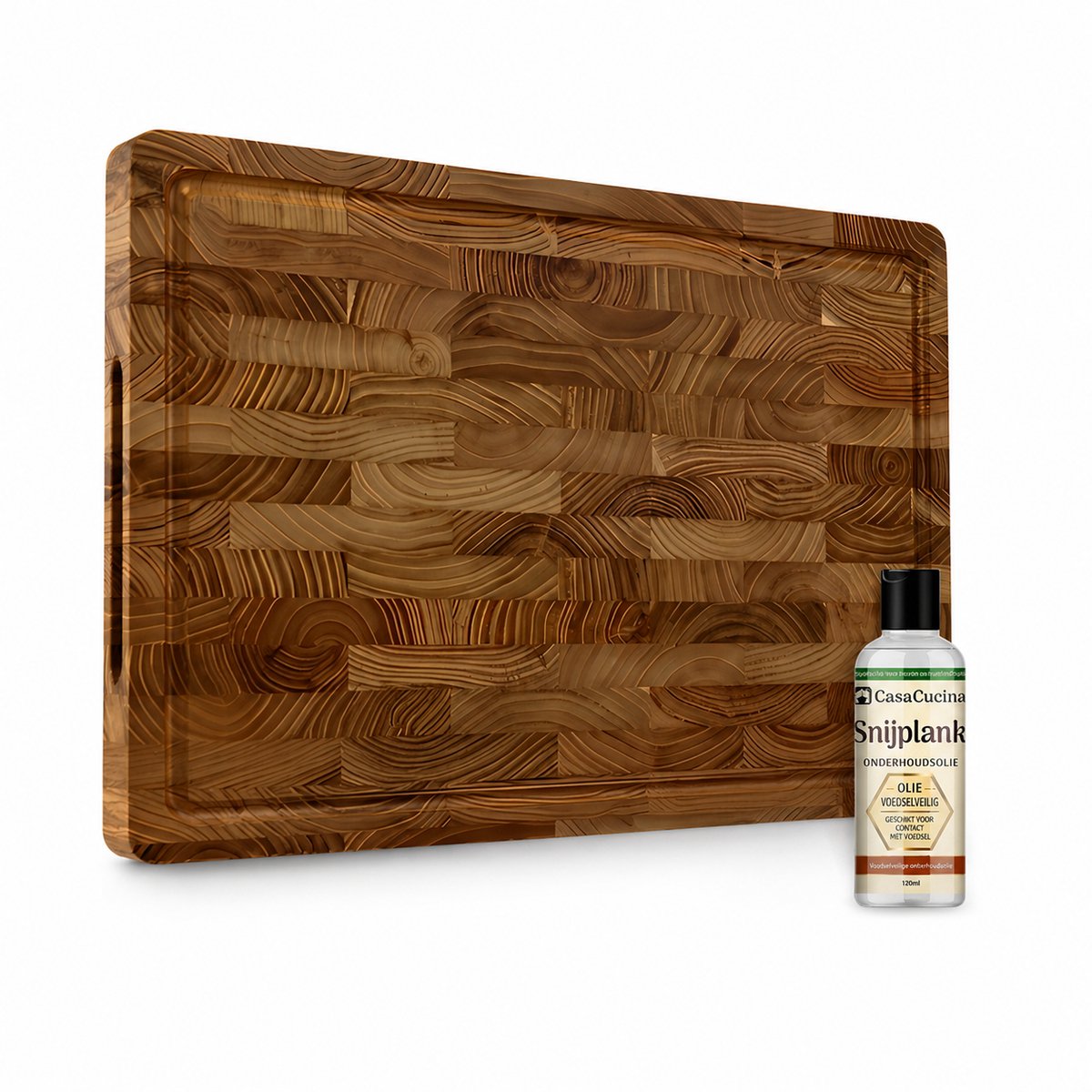 CasaCucina Snijplank Acacia - Borrelplank - Met onderhoudsolie - 38x26x4cm – Serveerplank - Hout