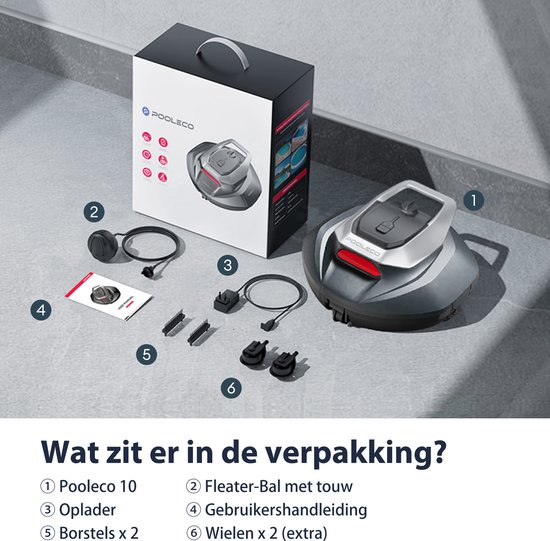 Ultenic Pooleco 10 Draadloze Zwembadstofzuiger, 5200 MAh Accu, 90 Min. Looptijd, Voor 80 M² Opzetzwembaden, Automatisch Parkeren