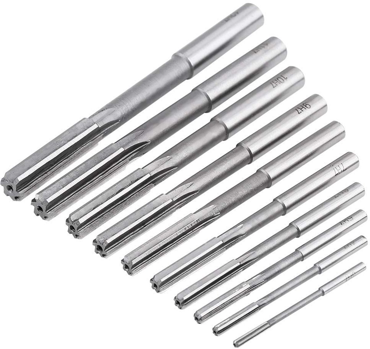 Allecto - 10Pcs HSS Reamer Set 3-12mm - Precisiebewerking - Perfect voor metaalbewerking - Reamer set - Voorzien van verschillende maten - Geschikt...