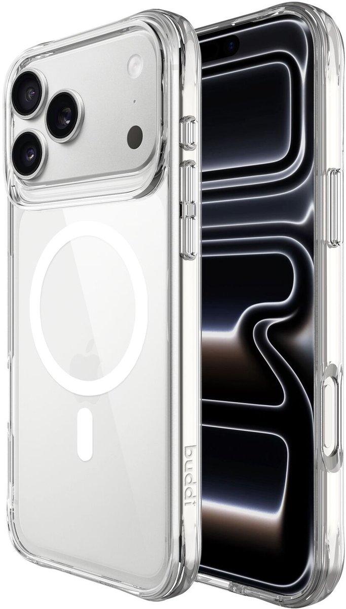 Buddi Core - Hoesje Geschikt voor Apple iPhone 17 Pro Max - Compatibel met MagSafe - Back Cover met Magneet - Doorzichtige Telefoonhoes - Beschermhoes - Transparant