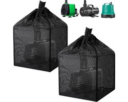 2-Pack Filterzak Voor Waterpomp - Grote Barrièrezak Voor Pompfilter - Mesh-Filterzak Met Trekkoord En Steunframe - Filterzak Voor Barrière - Vijverpompfiterzak - Pomp-Gaaszak - Geschikt Voor Biologische Filtersystemen Voor Visvijvers En Aquaria