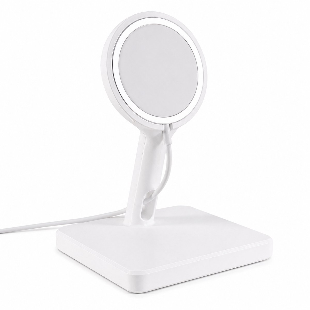 MagSafe Oplader Stand Voor iPhone StandBy Mode - Telefoon Houder Bureau Nachtkastje - Geschikt Voor Apple MagSafe 2020 - iPhone 12 13 14 15 16 Pro Max Dock - Magnetische Oplaad Standaard Landscape En Portrait - Wit