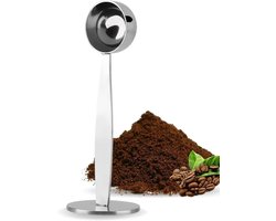 2-in-1 Koffie Scoop en Tamper van Roestvrij Staal - Koffieaccessoire voor het Meten en Tampen van Koffiebonen