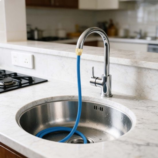 Hogedruk pijpreiniger met 3 meter slangset voor effectieve waterleiding- en afvoerreiniging, inclusief messing mondstuk en afdichtingen voor M22, M24 en 1/2 inch pijpen van Merkloos	 — afbeelding 5
