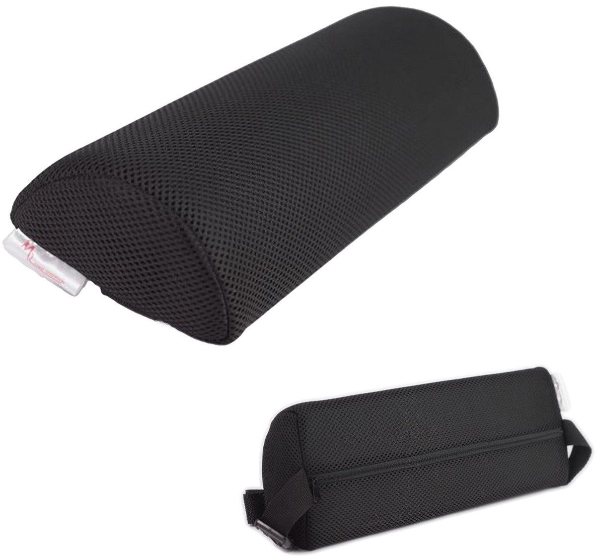 COIL Orthopedisch Lendenkussen met Band – Ergonomisch Rugkussen van Memory Foam voor Bureaustoel, Auto en Thuis | Ademende Hoes I Zwart I 30 x 15 x 6 cm