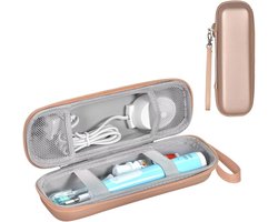 Reisetui Geschikt voor Oral-B/Oral-B Pro 1000 1500 5000 7000 7500 6000 9600/Philips Sonicare 4100 5100 1100 6100 5300 elektrische tandenborstels, draagbare harde beschermhoes (goud).