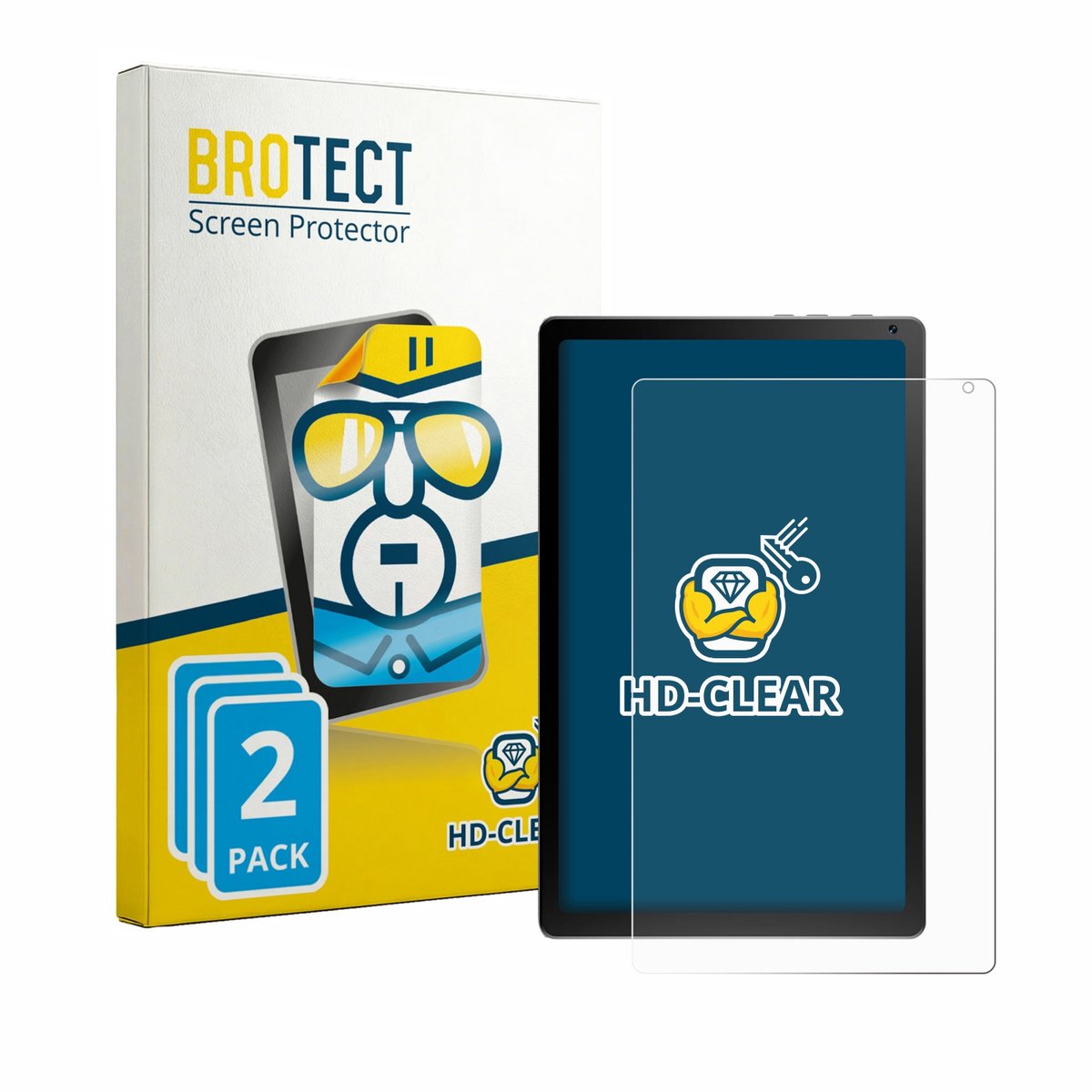 BROTECT - Screenprotector voor Yicty KB1004 - Folie Beschermfolie transparant 2 Stuks