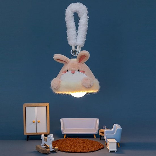 Nachtlamp Pluche Dier - Wandlamp Kinderkamer - Slaap Gemoedelijkheid - Draadloze Wandmontage - 10 x 10 x 10 cm - Konijntje — afbeelding 5