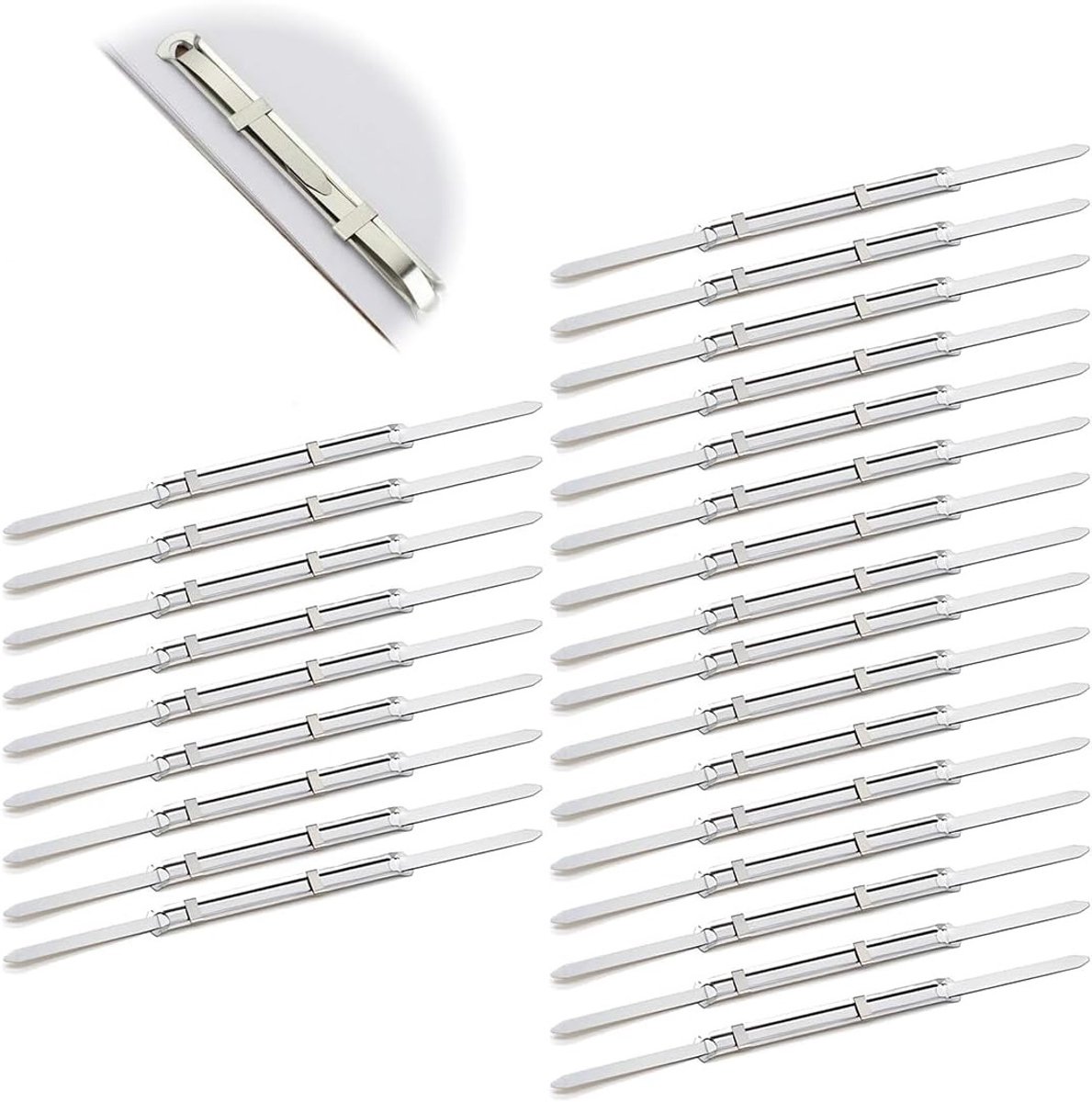 25 Stuks Metalen Paperclips met Sluiting, Ideaal voor Bladbinding en Organisatie van Notities, Geschikt voor Thuis en Kantoor
