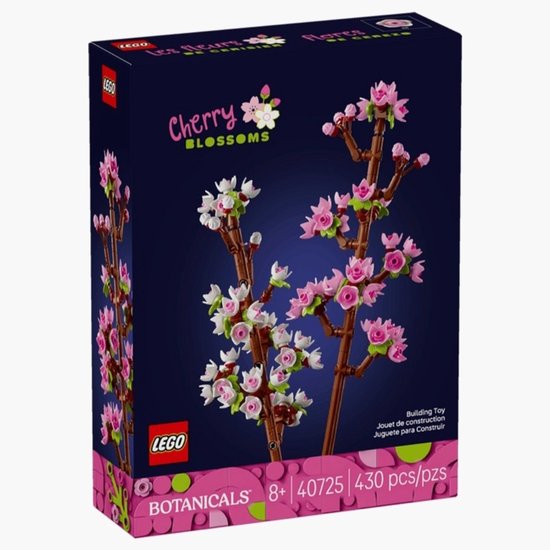 LEGO Kersenbloesem set 40725, met een afbeelding van roze en witte bloesems op de doos.