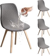 Stoelhoezen — 4-pack — Afneembare hoezen voor eetkamerstoelen — Universele stretch-stoelhoezen — Zithoezen — Ideaal voor huis & keuken — Duurzaam / Zeer elastisch / Afneembaar — Lengte: 45–52 cm, breedte: 40–46 cm, hoogte: 40–48 cm