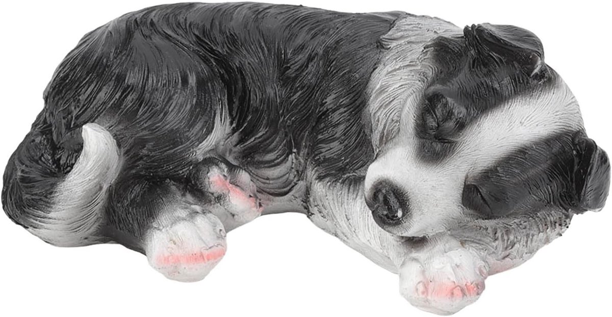 Schattige Border Collie Puppy Beelden voor Tuin, Waterdichte Decoratie, Fijn Vakmanschap en Kunststof Sculpturen voor Huis en Tuin